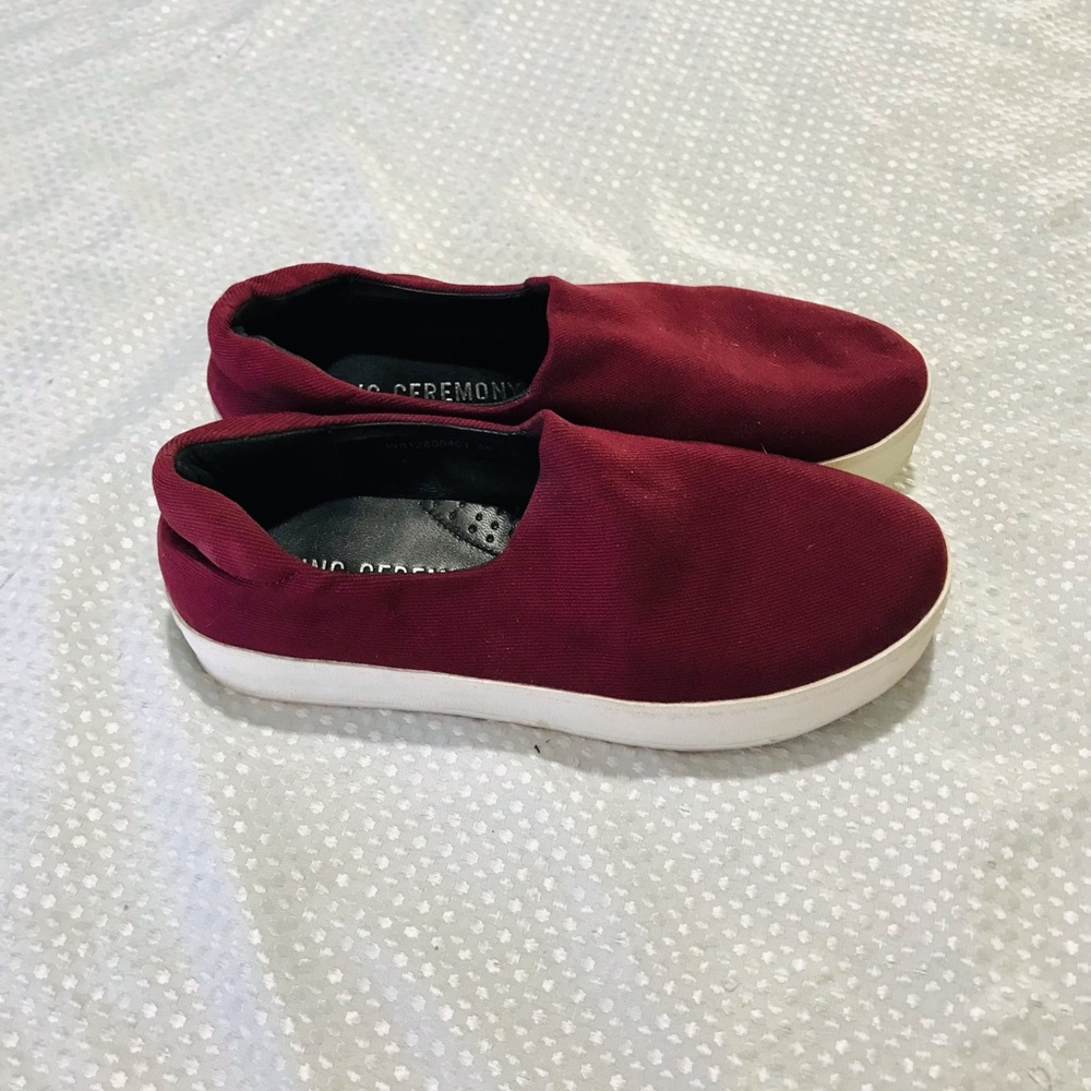 Opening ceremony burgundy sneakers